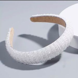 Rhinestone White Bling Headband